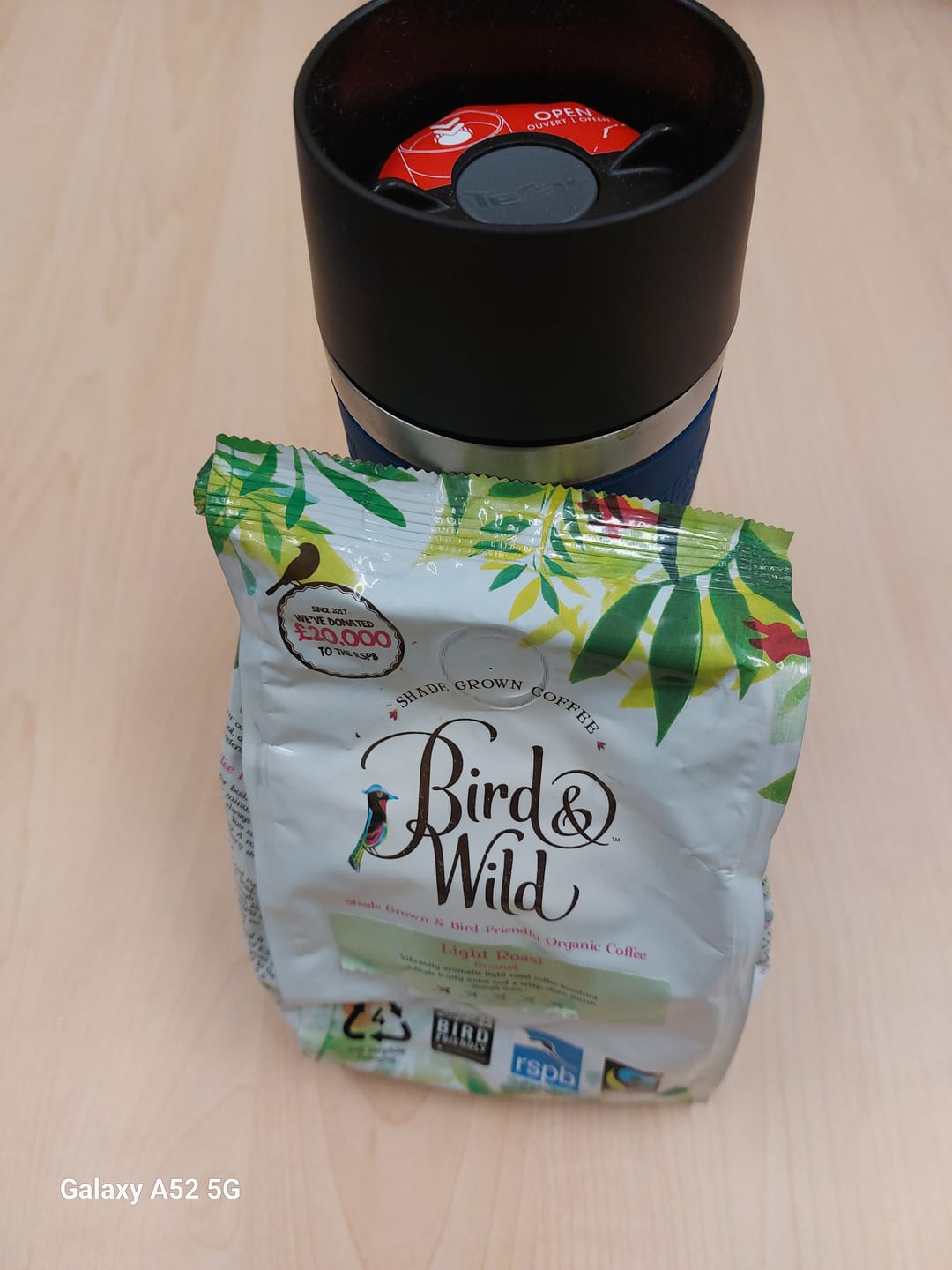 Customer photo review of Light Roast Fairtrade Organic Bird Friendly RSPB Coffee