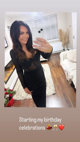 Customer photo review of High Waisted Maxi Ruched 'Evie' Skirt
