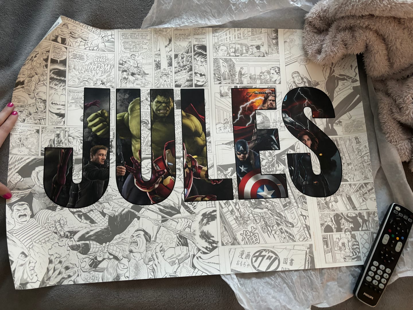 Customer photo review of Super-héros - Affiche Personnalisée