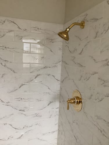 Customer photo review of Unlacquered Solid Brass Rain Shower Head, Moroccan Handcrafted Vintage Showerhead, Works Outdoor