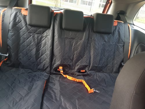 Customer photo review of 4 in 1 Convertible Dog Car Seat Cover - Waterproof