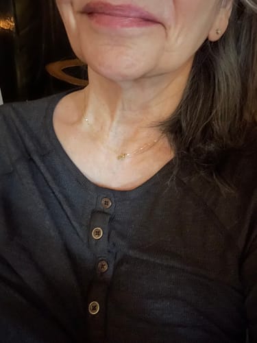 Customer photo review of Invisible Necklace 14k Gold Thin Chain Delicate Jewelry