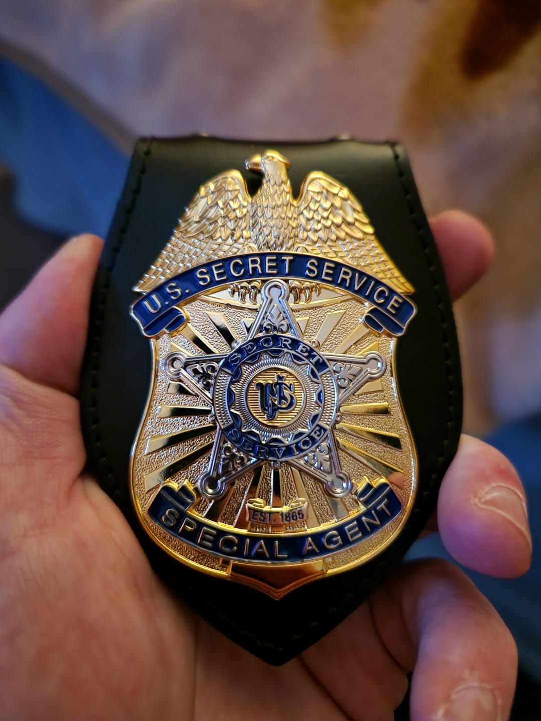 Customer photo review of USSS US Secret Service Special Agent Badge Solid Copper Replica Movie Props