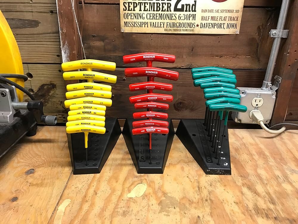 Customer photo review of Bondhus 13390 Set of 10 Hex T-handles w/Stand, sizes 3/32-3/8"