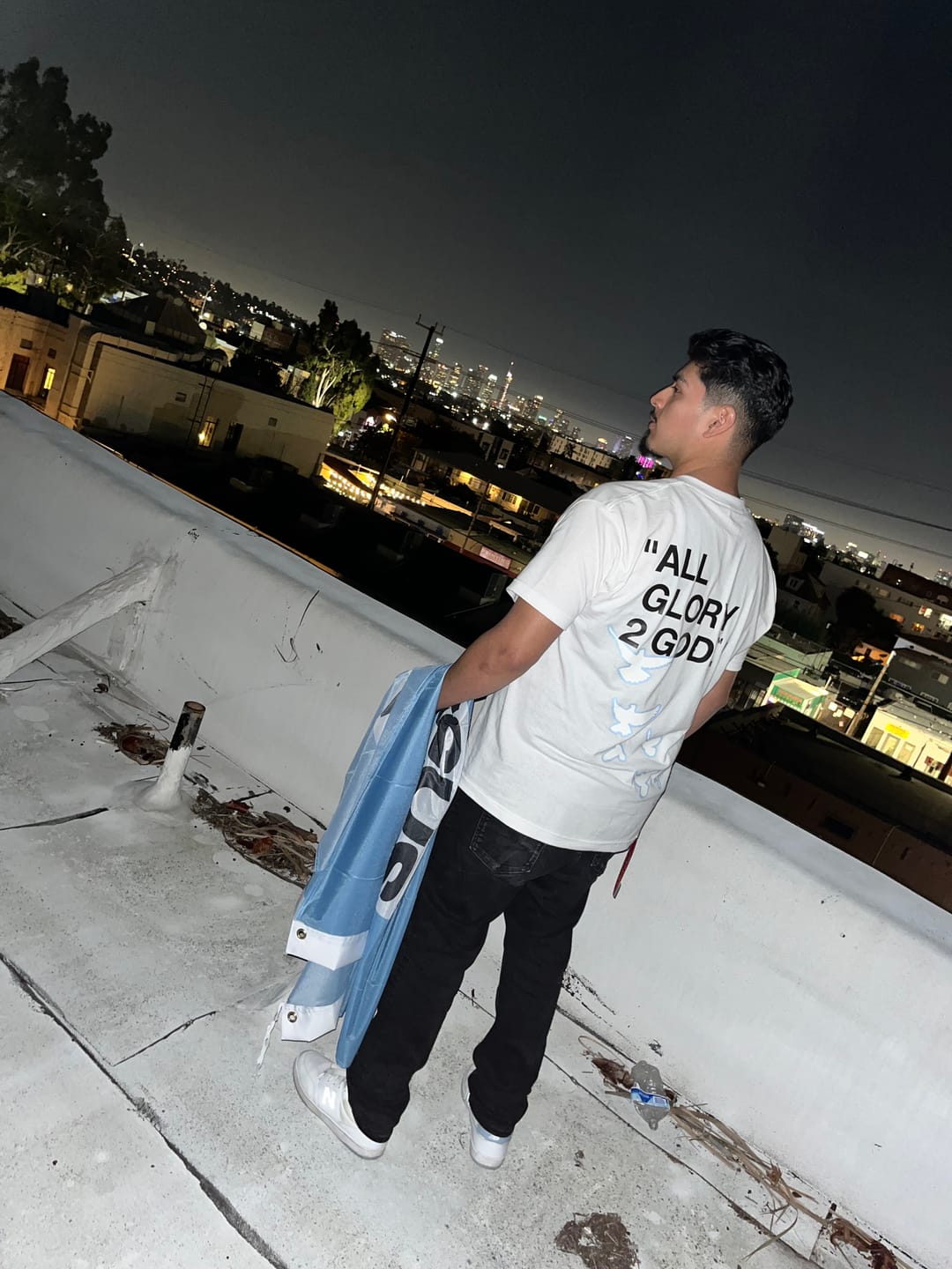 Customer photo review of Baby Blue "Flocka Doves" Tee