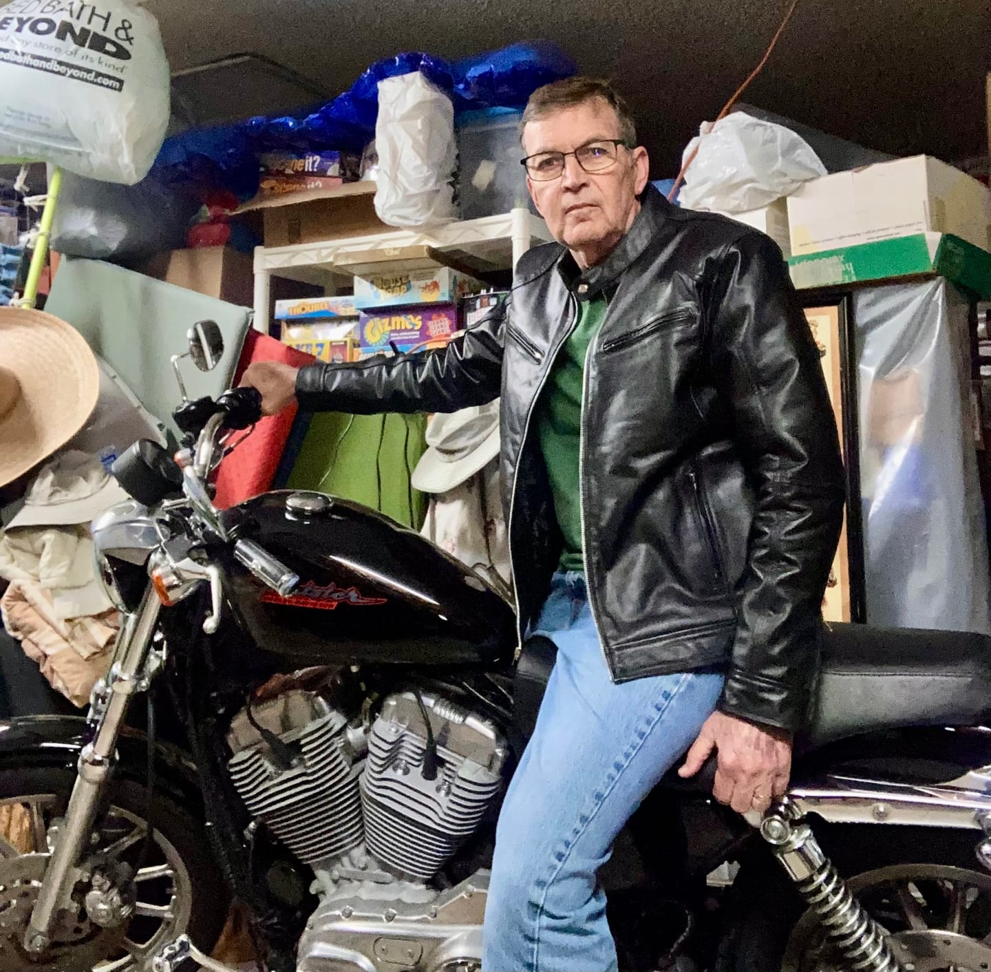 Customer photo review of Black Moto Leather Jacket