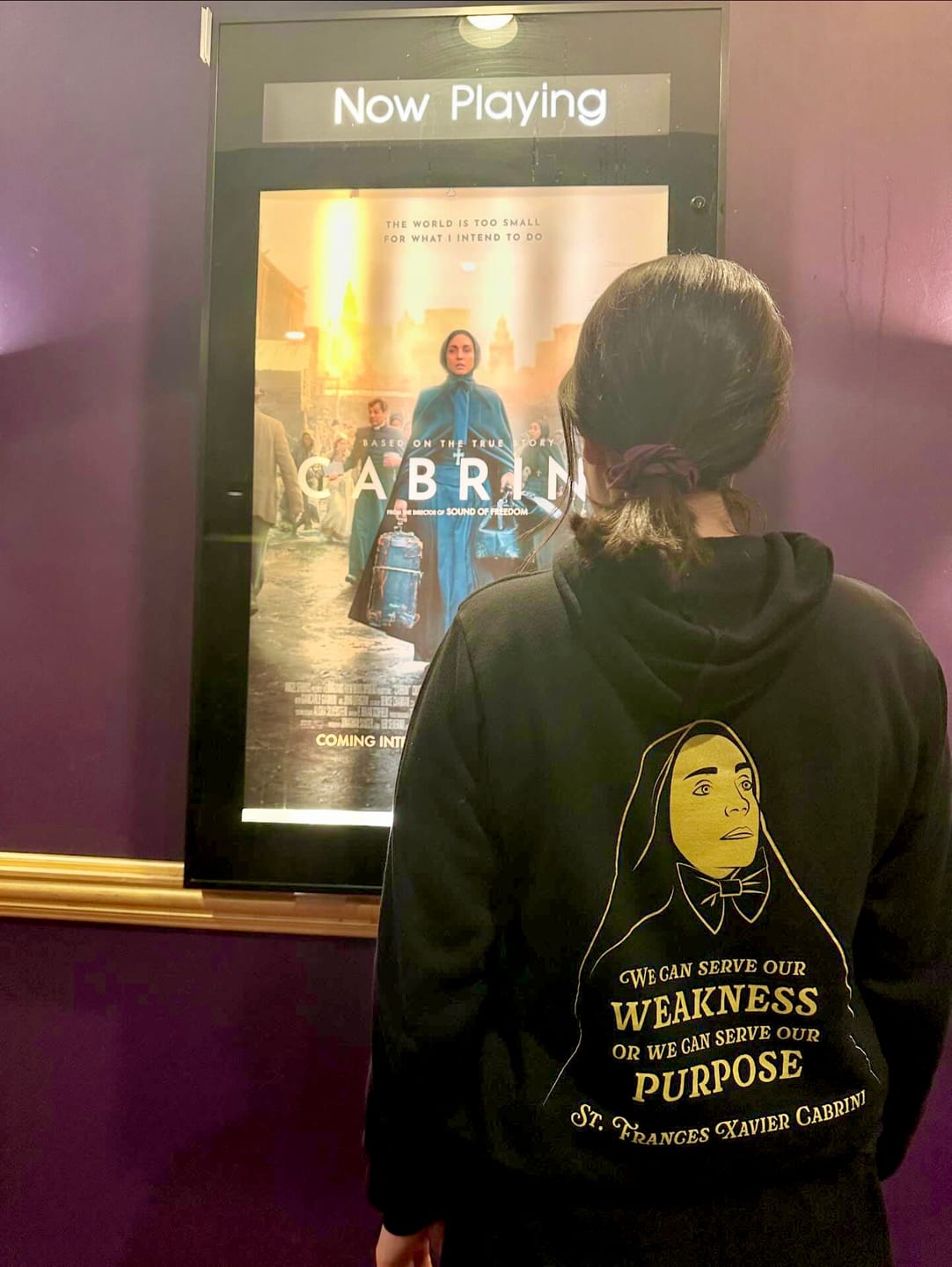 Customer photo review of Cabrini "We Can Serve Our Purpose" Hoodie