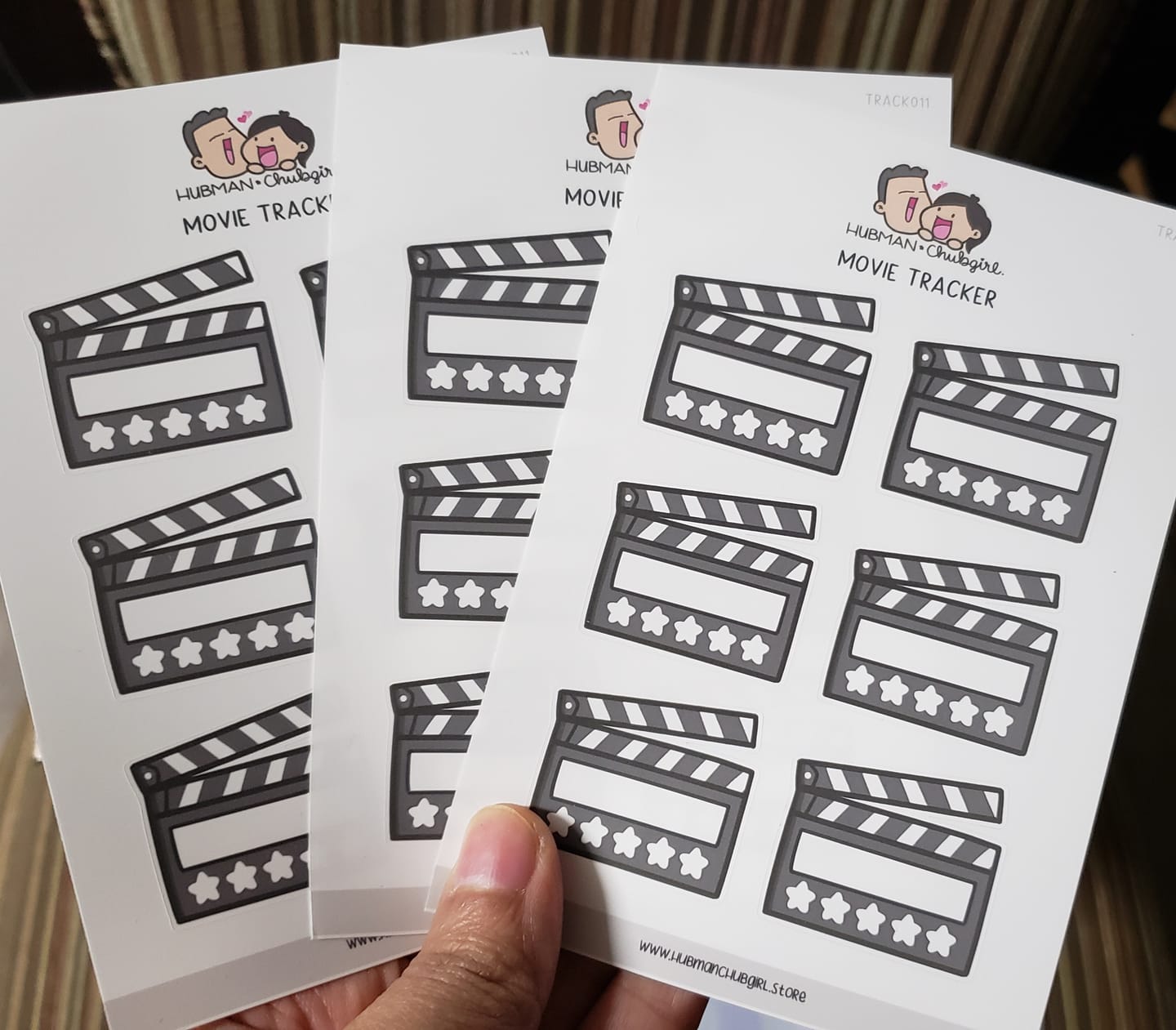 Customer photo review of Movies Tracker Planner Stickers