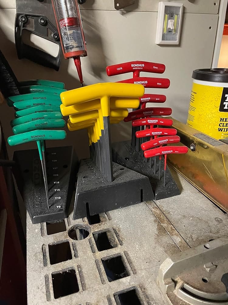 Customer photo review of Bondhus 13390 Set of 10 Hex T-handles w/Stand, sizes 3/32-3/8"