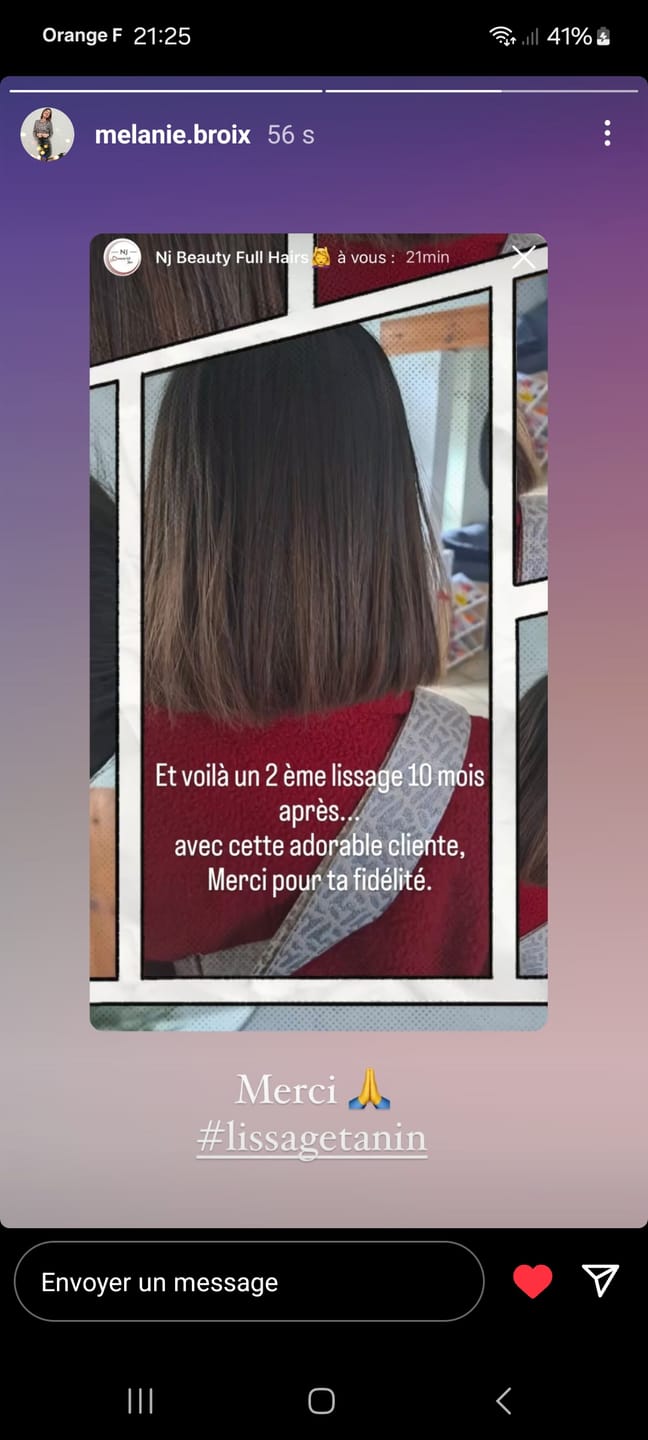 Customer photo review of Lissage Au Tanin Kera Glow