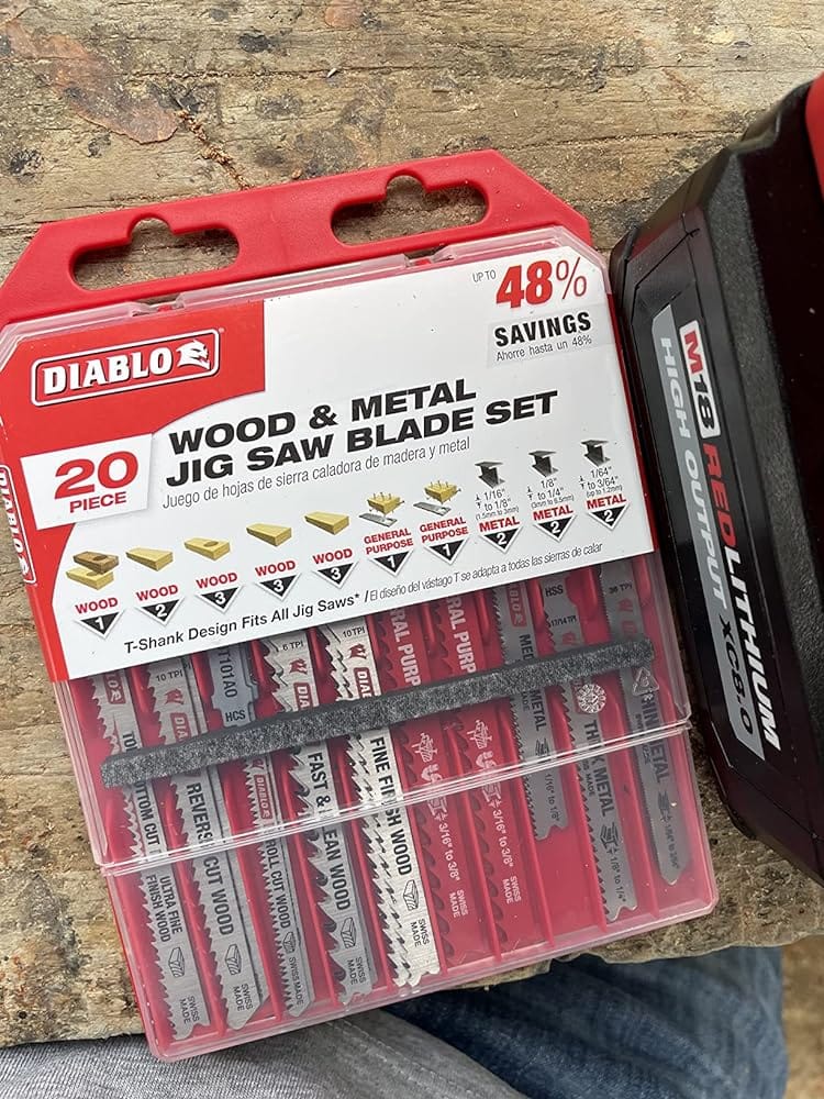 Customer photo review of Diablo DJT20S T-Shank Jig Saw Blade Set for Wood & Metal, 20 Piece Set