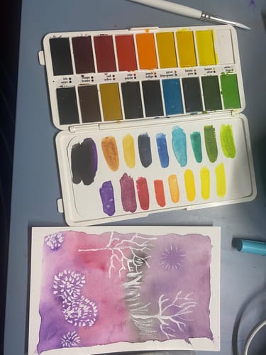 Customer photo review of SketchBox Signature Opaque Watercolor 18 colors