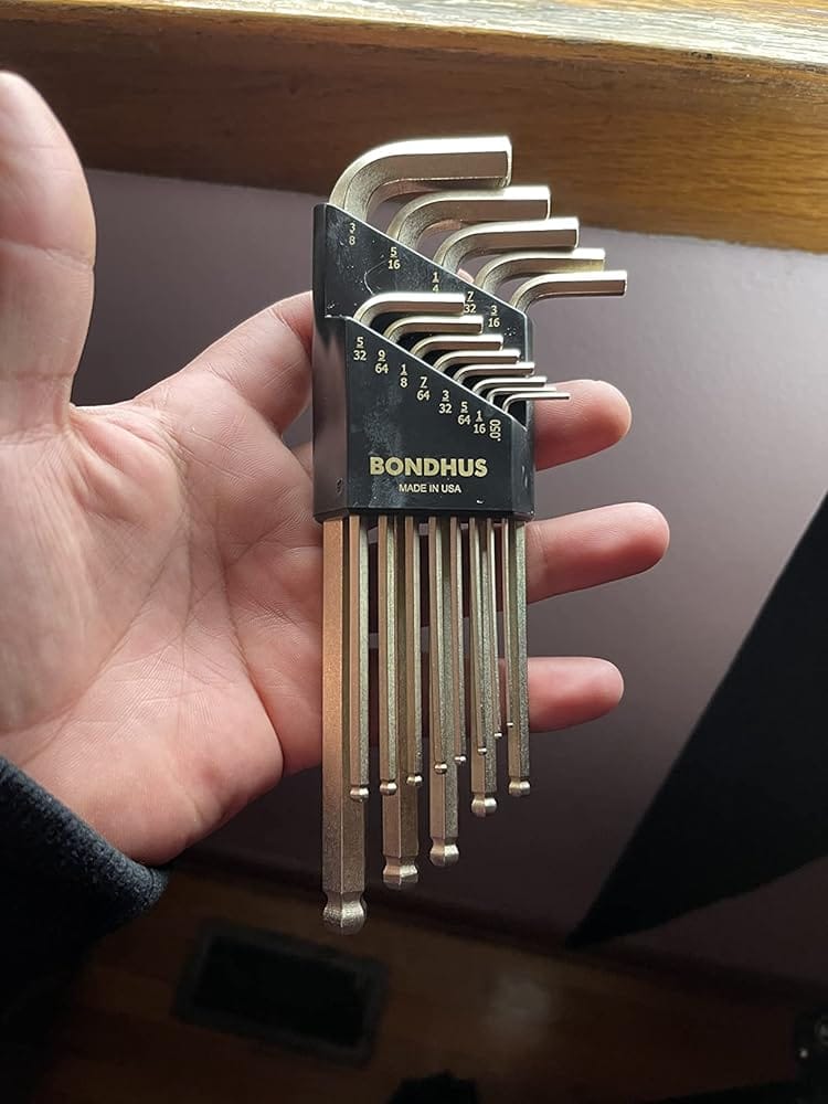 Customer photo review of Bondhus 37937 GoldGuard Finish Standard Ball End Long Arm L-Wrench Hex Key, 13 Piece Set