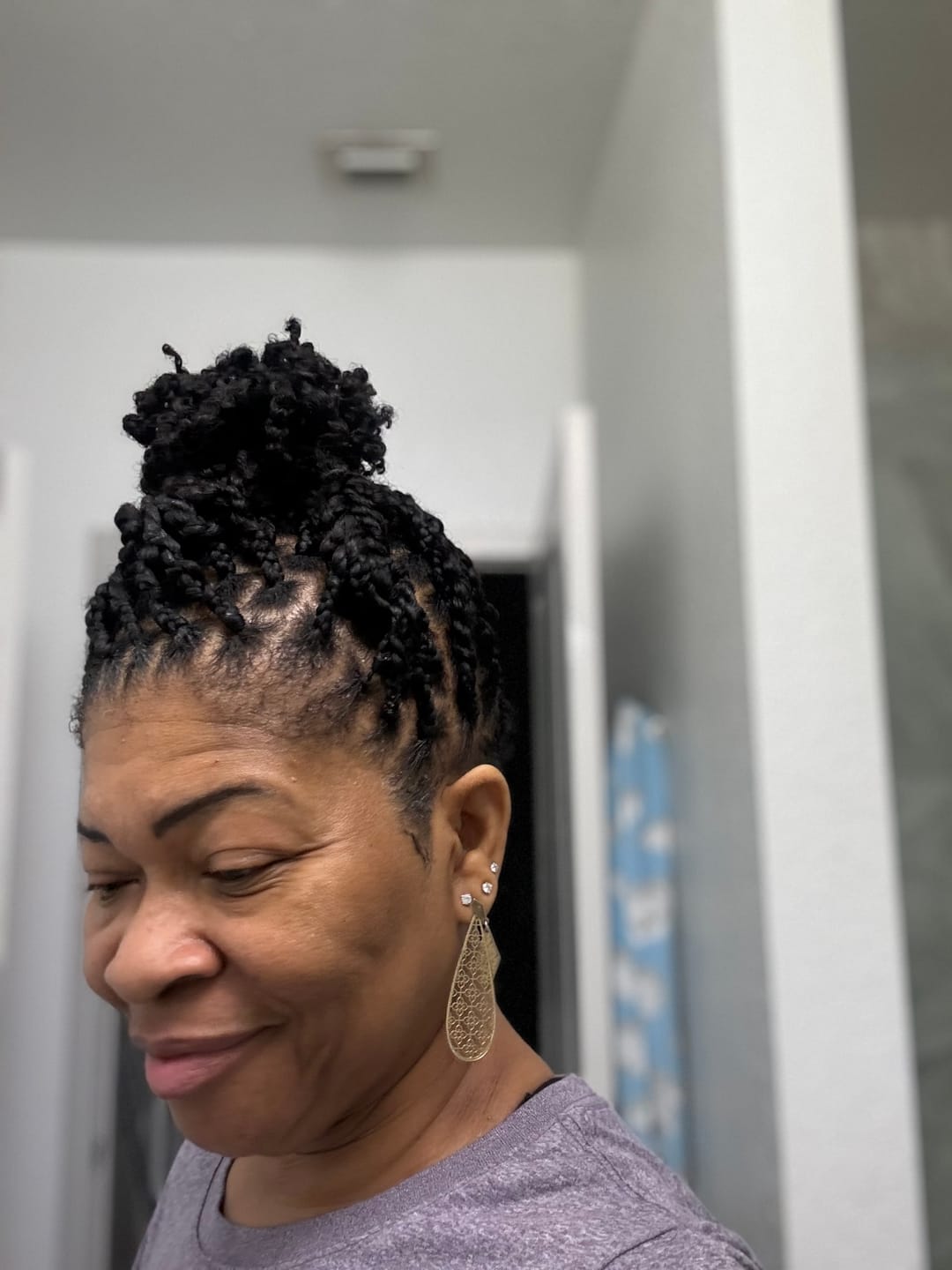 Customer photo review of Human Hair Springy Afro Twist Hair Extensions 12-16 inches
