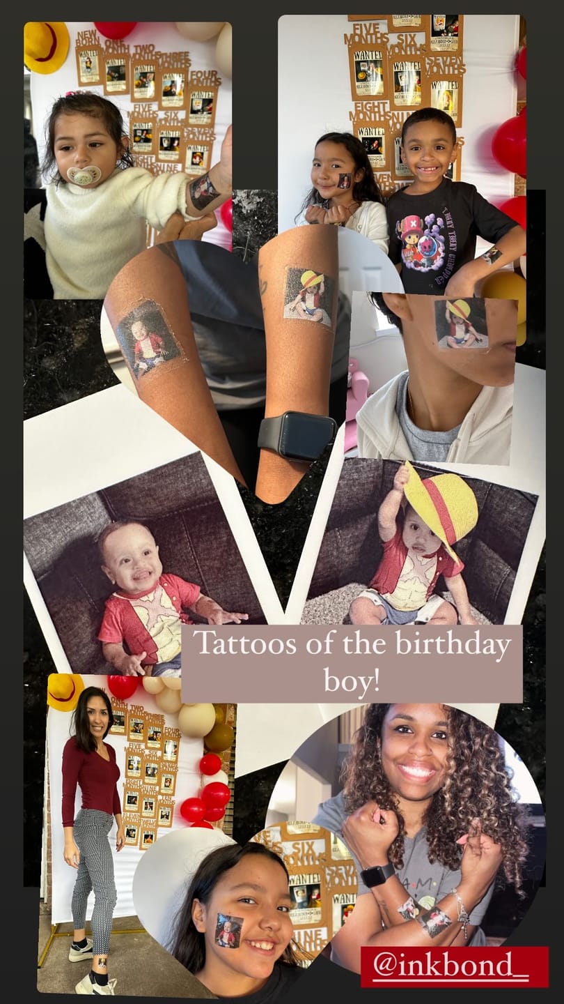 Customer photo review of Custom Photo Temporary Tattoo