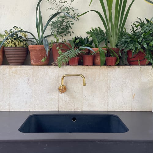 Customer photo review of Brass Pot Filler - Unlacquered Brass Faucet ISF39