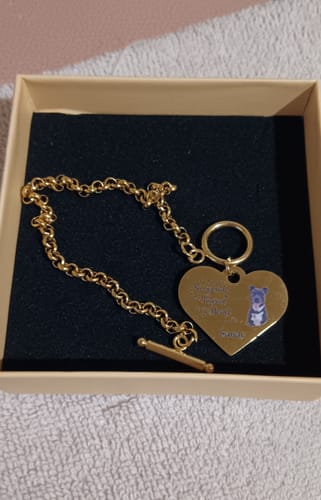Customer photo review of Personalized Engraved Heart Bracelet I'm Always With You - Memorial Gift For Dog/Pet Lovers