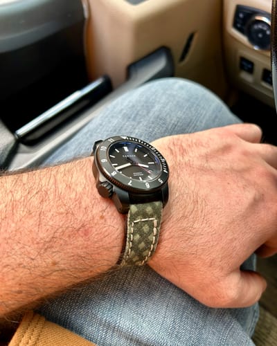 Customer photo review of Leather and Canvas Strap