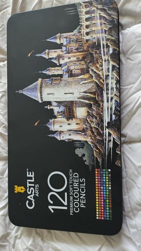 Customer photo review of 120 Pièces Crayons De Couleur Dans Un Étui À Étain D'affichage