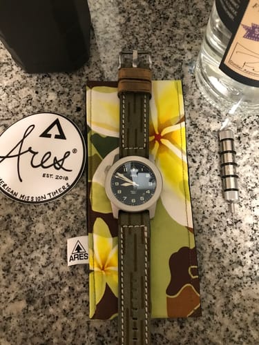 Customer photo review of Horween Leather and Canvas Strap