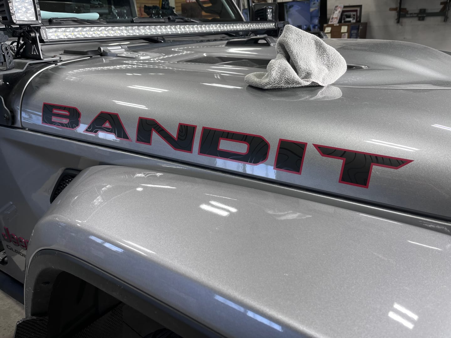Customer photo review of Premium Black Topo Hood Lettering | Set of 2