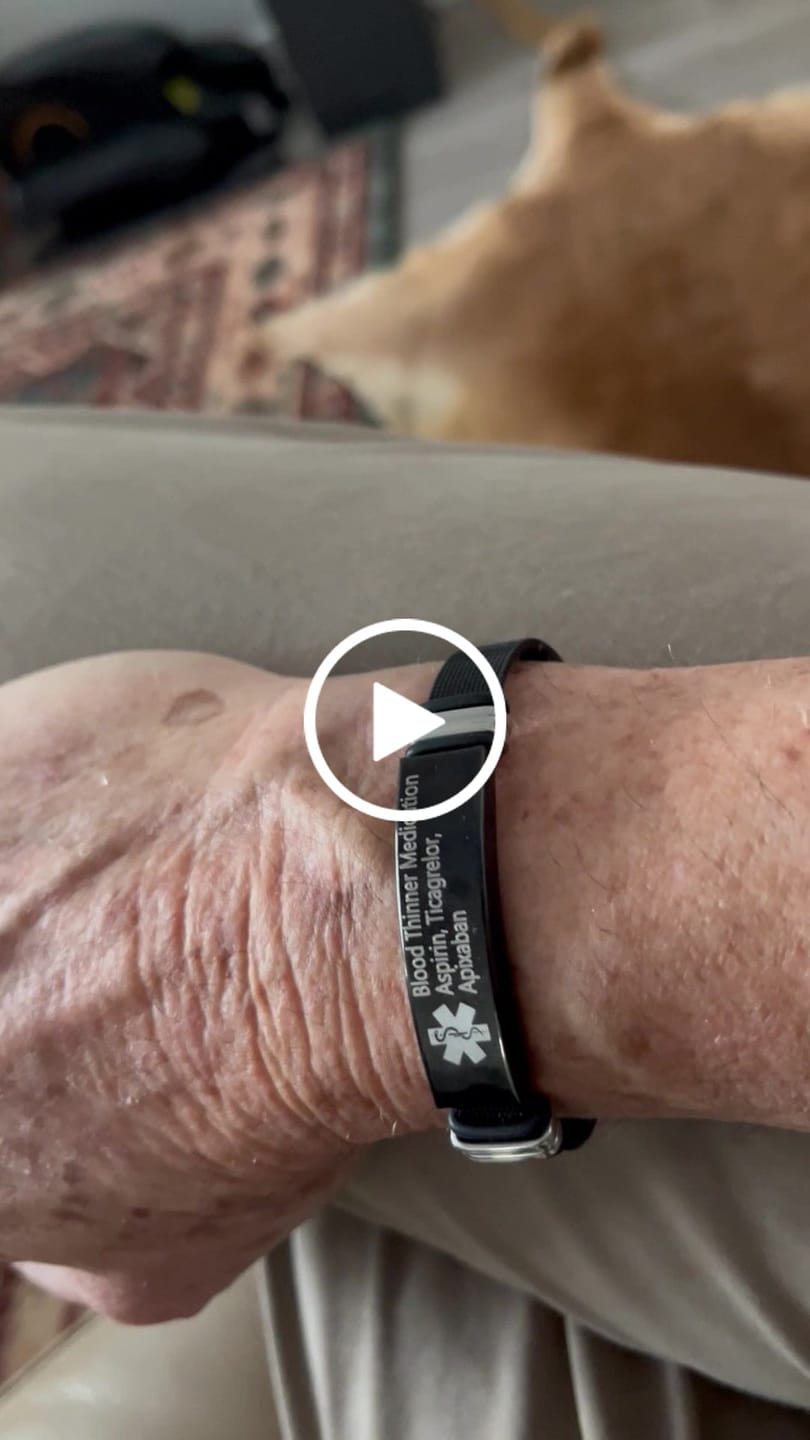 Customer video review of Personalised Black Mesh Medical Alert Bracelet