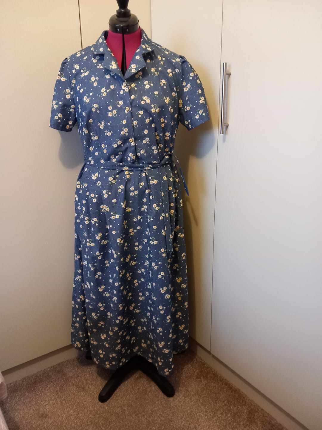Customer photo review of Daisies Chambray Denim Fabric