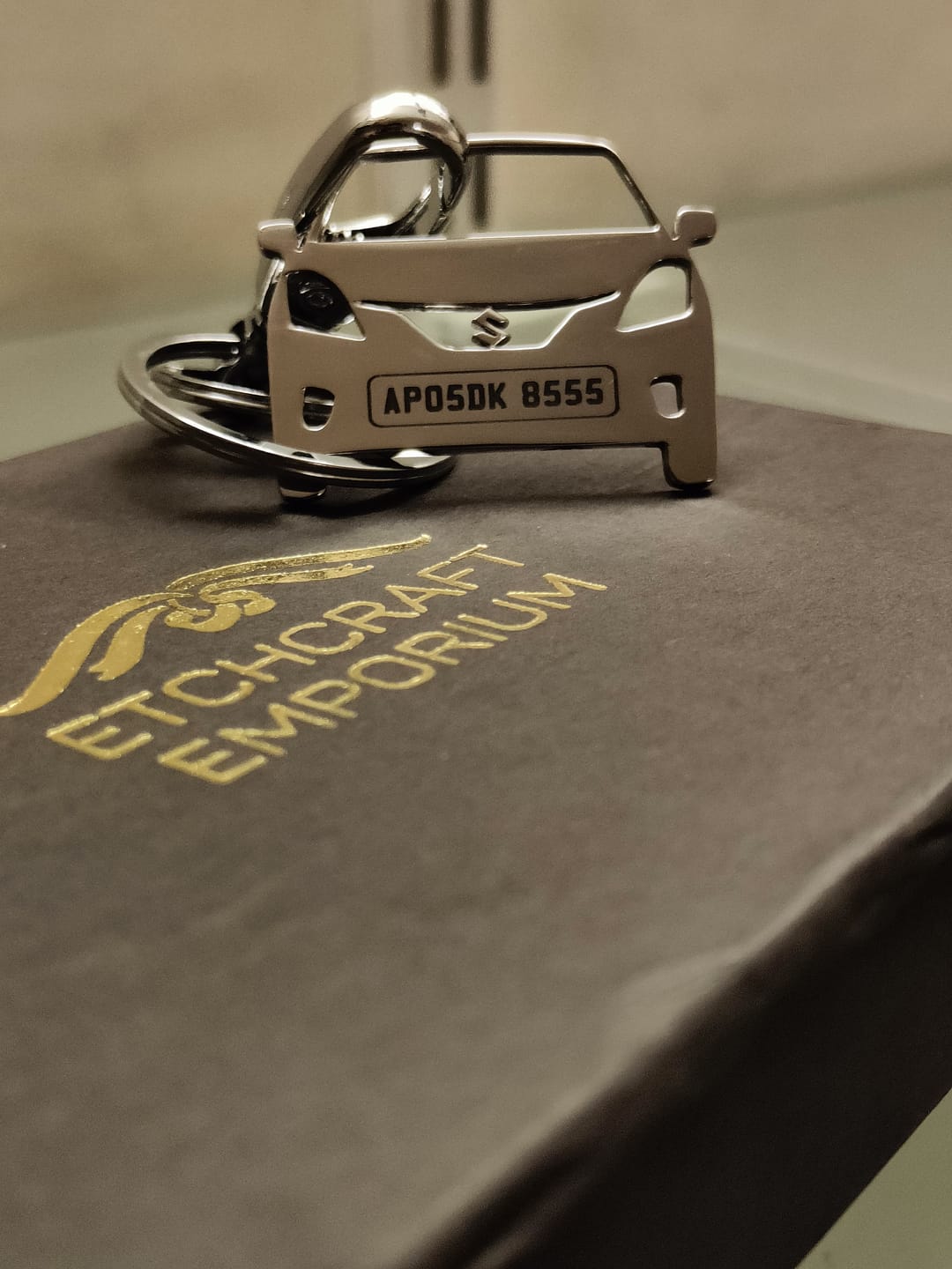 Customer photo review of Personalised Number Plate Car Keychain