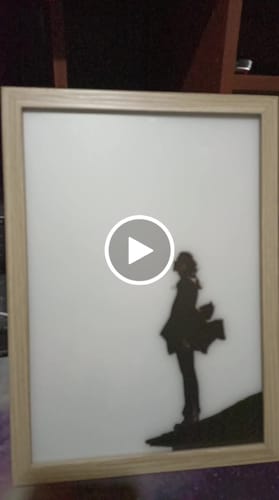 Customer video review of A O T Series LED Light Painting Anime Photo Frame Wall Art