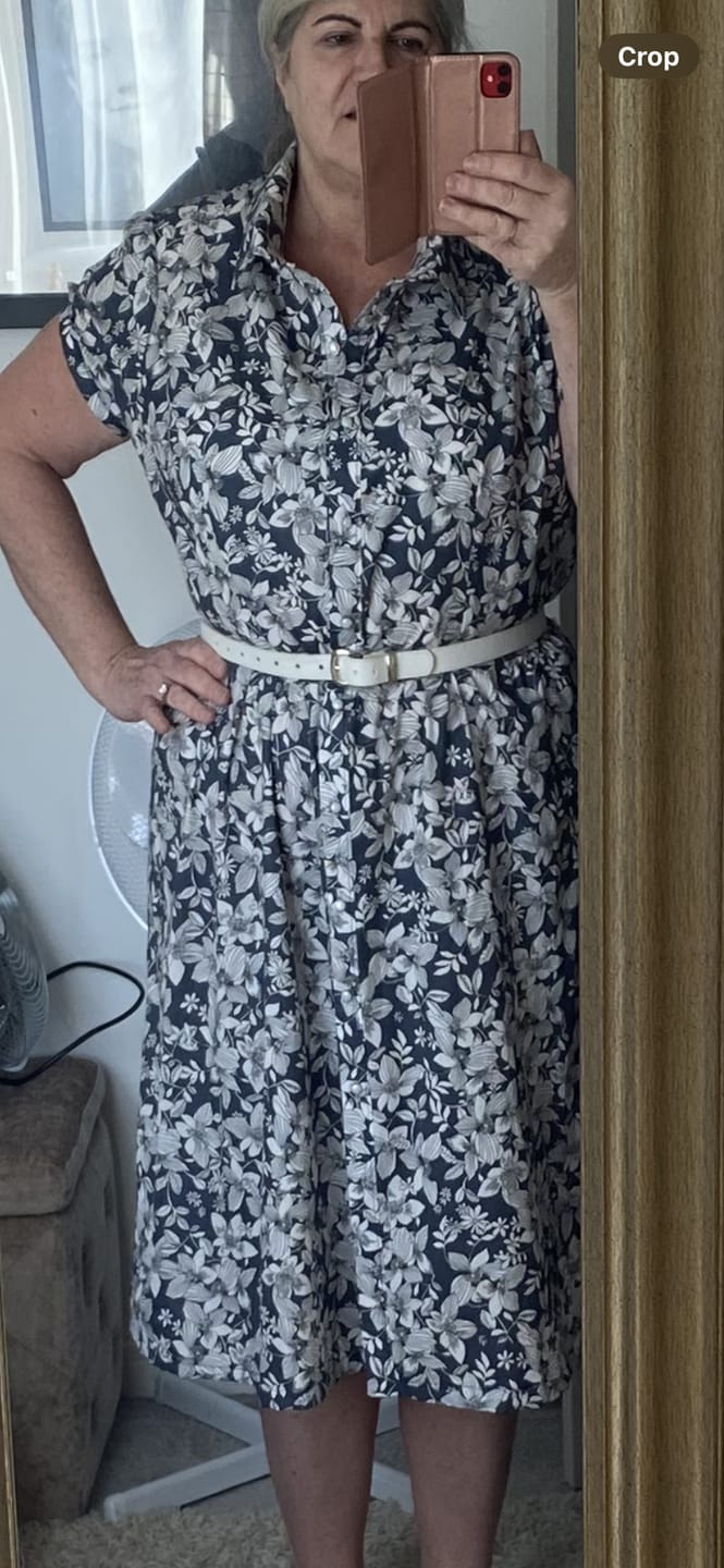 Customer photo review of Large Sketched Flowers Cotton Poplin Fabric