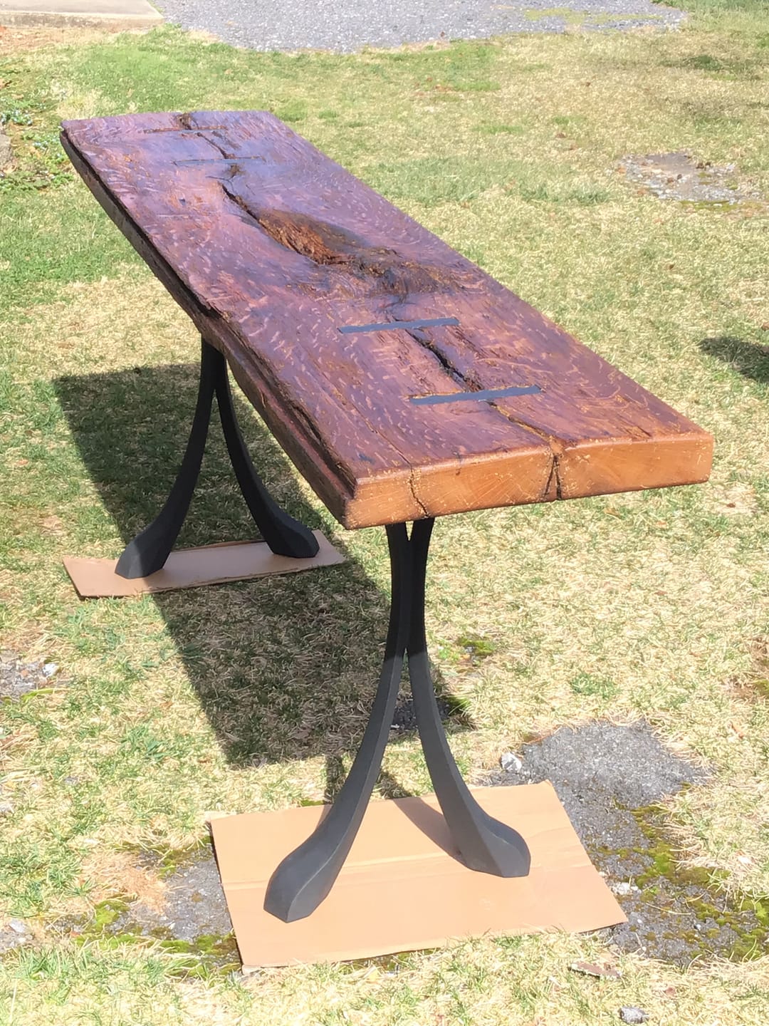 Customer photo review of Console Table Legs 28H 16W Handmade Metal Design 209 Xeni