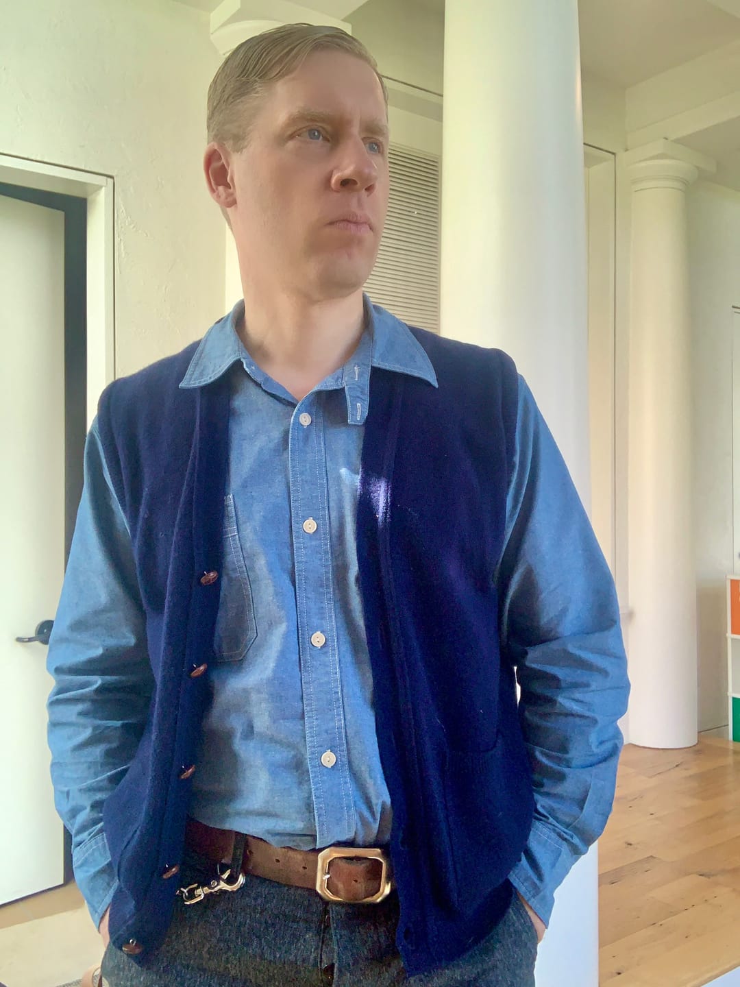 Customer photo review of Blue Chambray Work Shirt