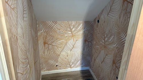 Customer photo review of Papel Mural Monstera