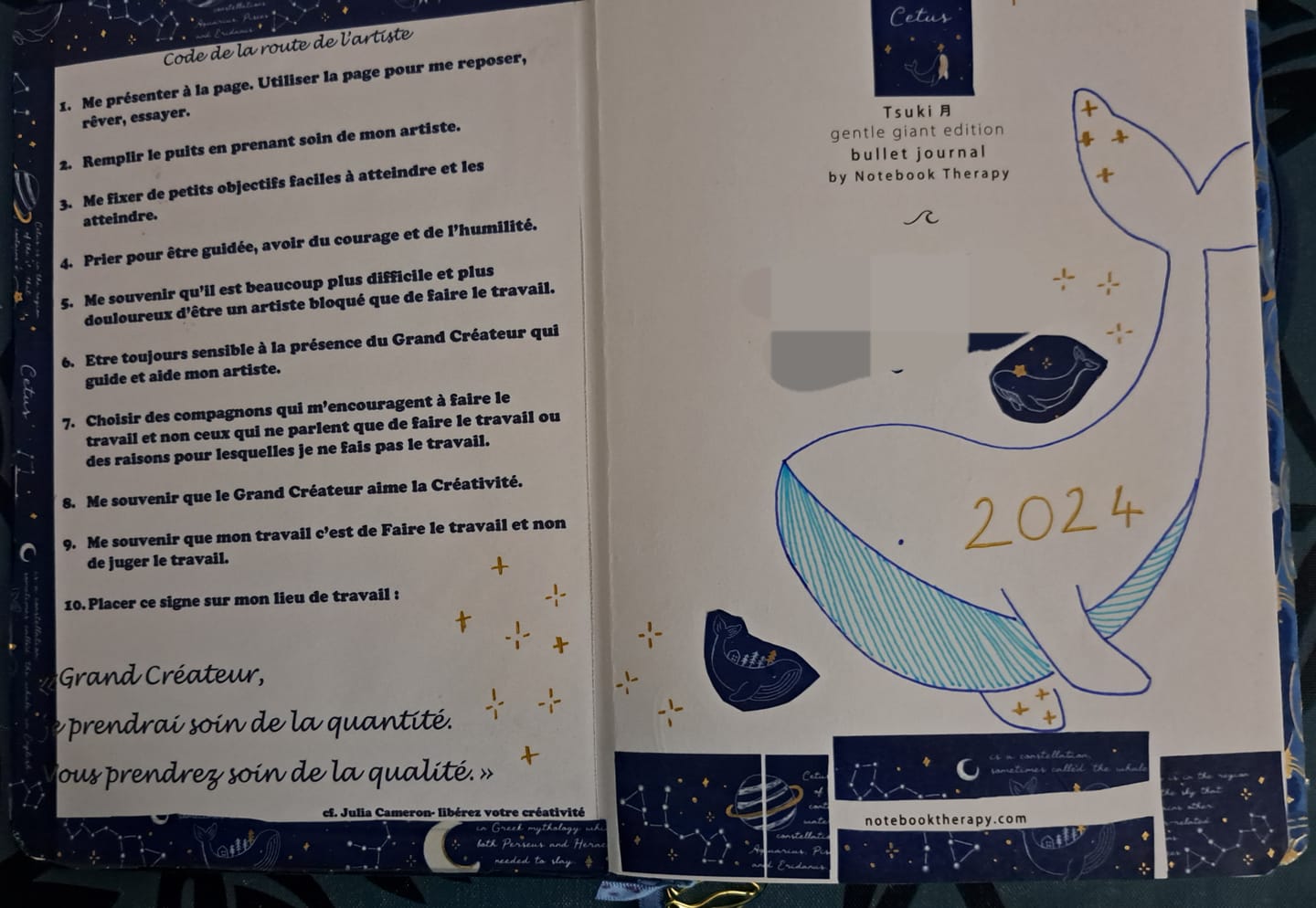 Customer photo review of Tsuki 'Gentle Giant' Limited Edition Bullet Journal ☾
