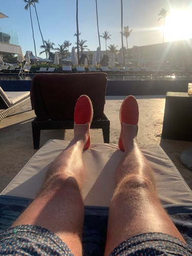 Avis photo d'un client sur Espadrille homme coton, rouge