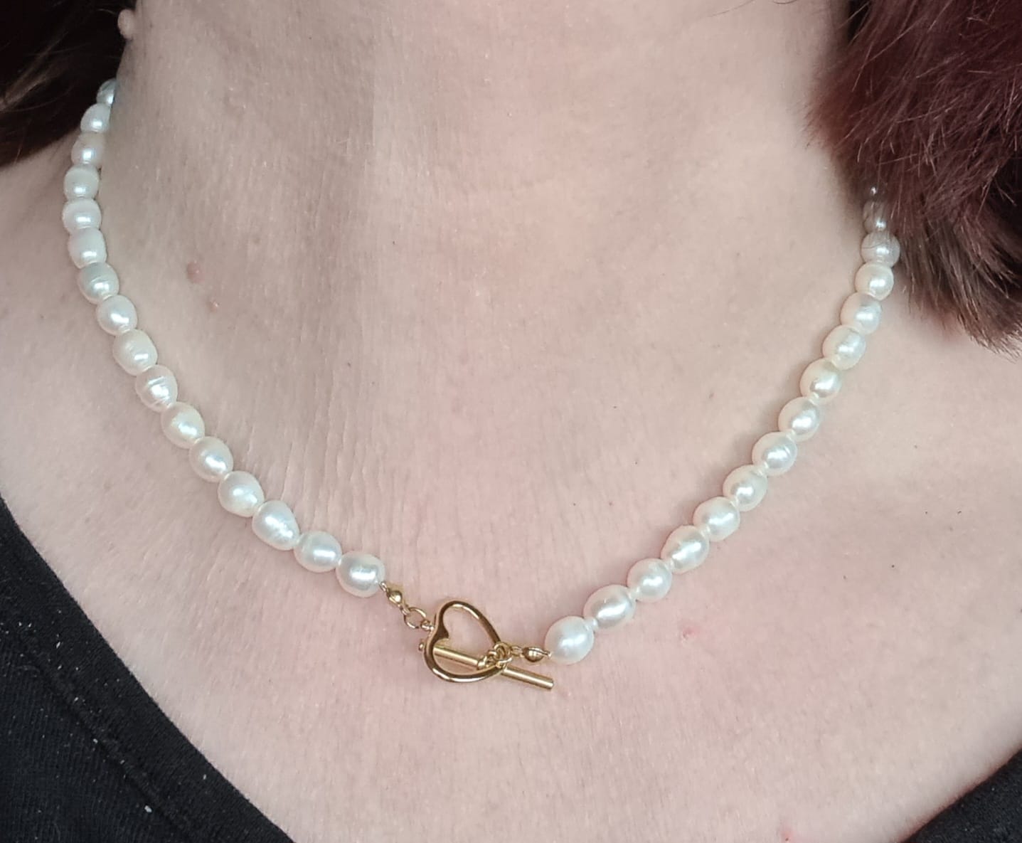 Customer photo review of Pearl Heart | Süßwasserperlen Kette