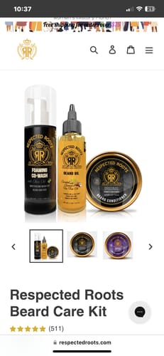 Customer photo review of Respected Roots Beard Care Kit