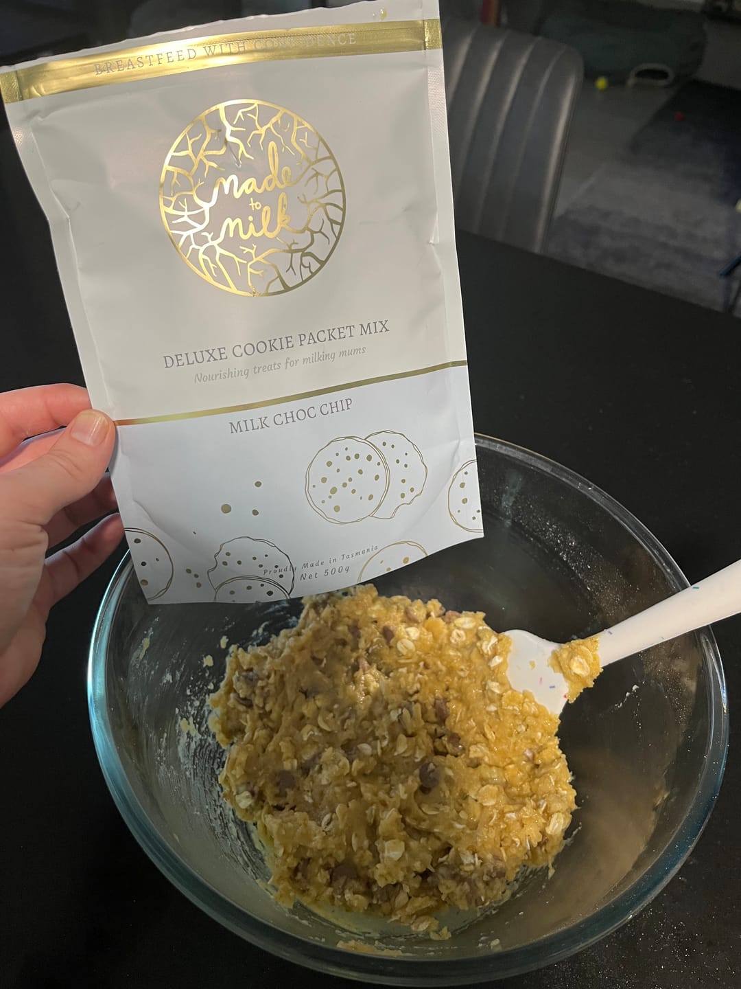 Customer photo review of Milk Choc Chip Packet Mix