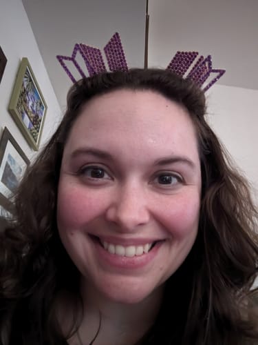 Customer photo review of BTS Logo Hollow Headband (Silver Plated)