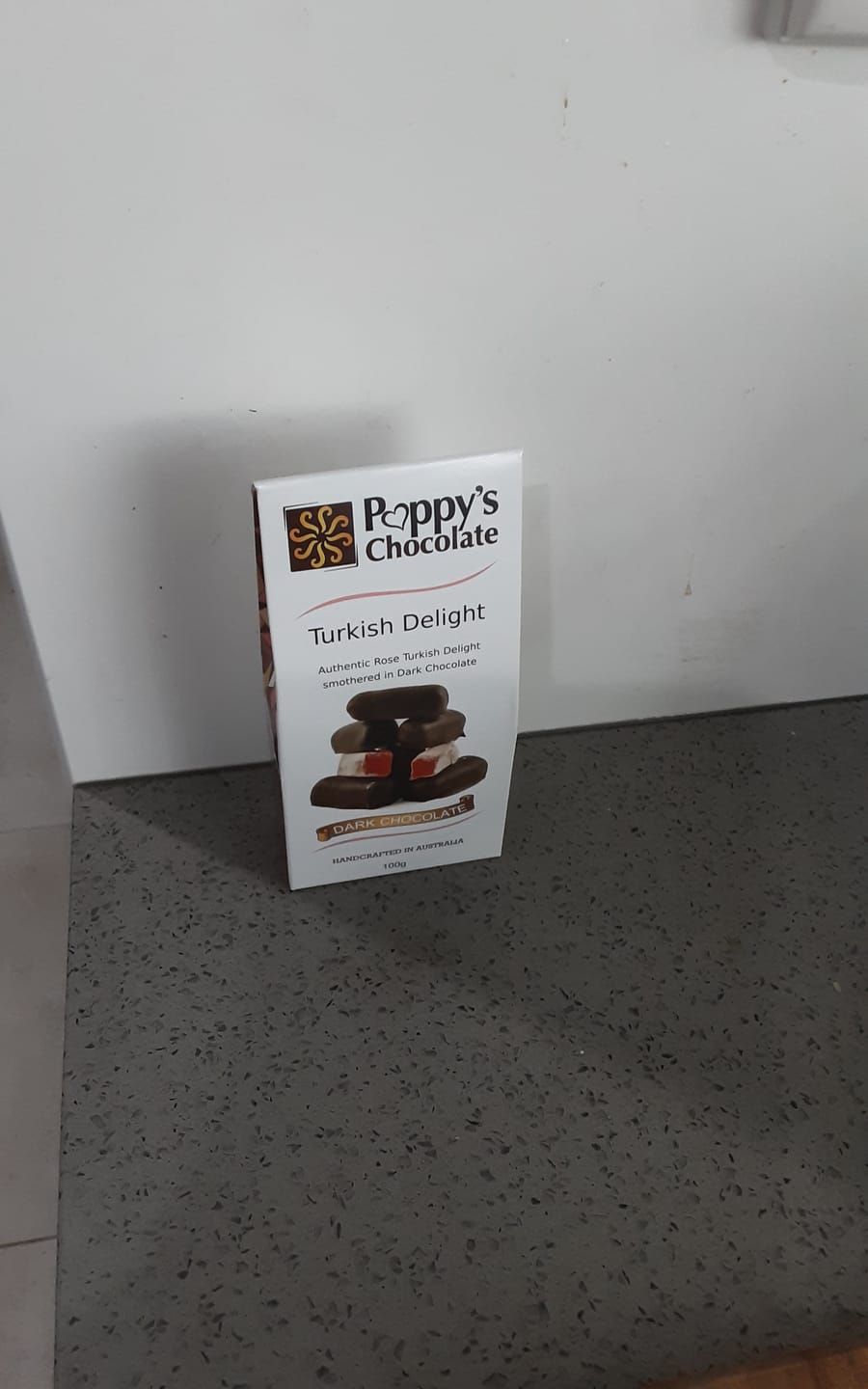 Customer photo review of Chocolate Coated Turkish Delight Dark Chocolate 100g