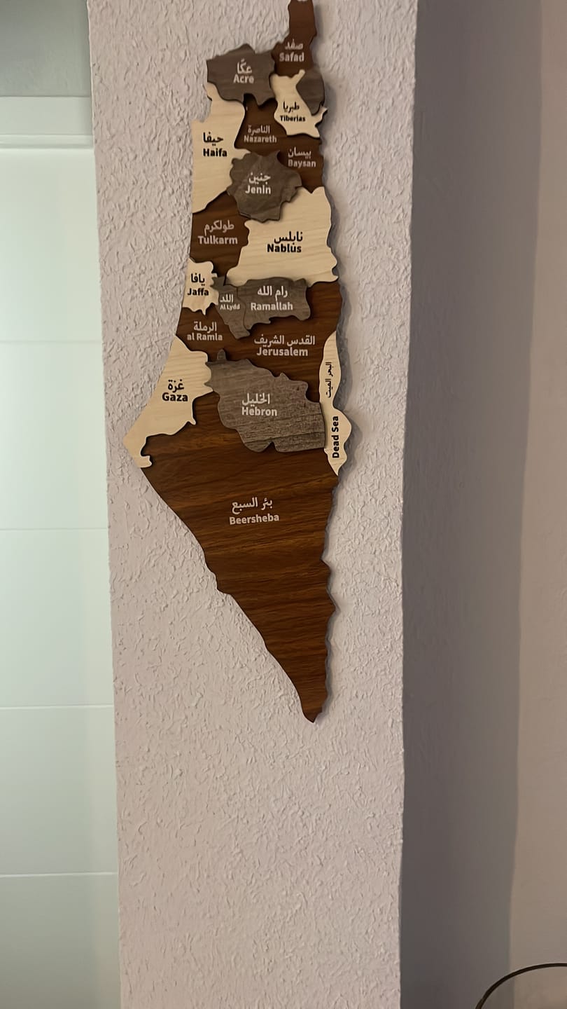 Customer photo review of Palestine Wooden Wall Map Islamic Wall Art Decor