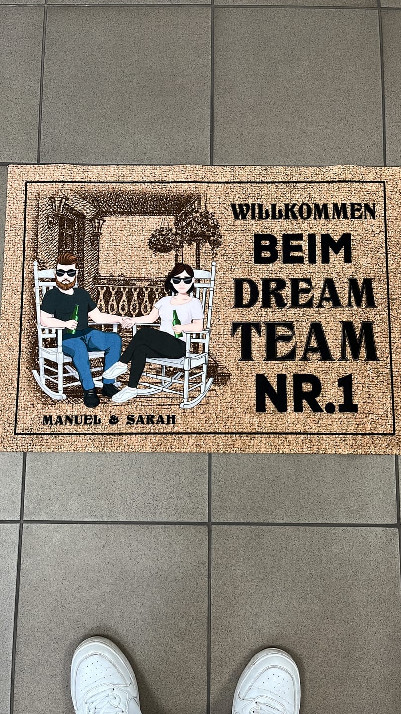 Customer photo review of Willkommen - Paar-Fußmatte