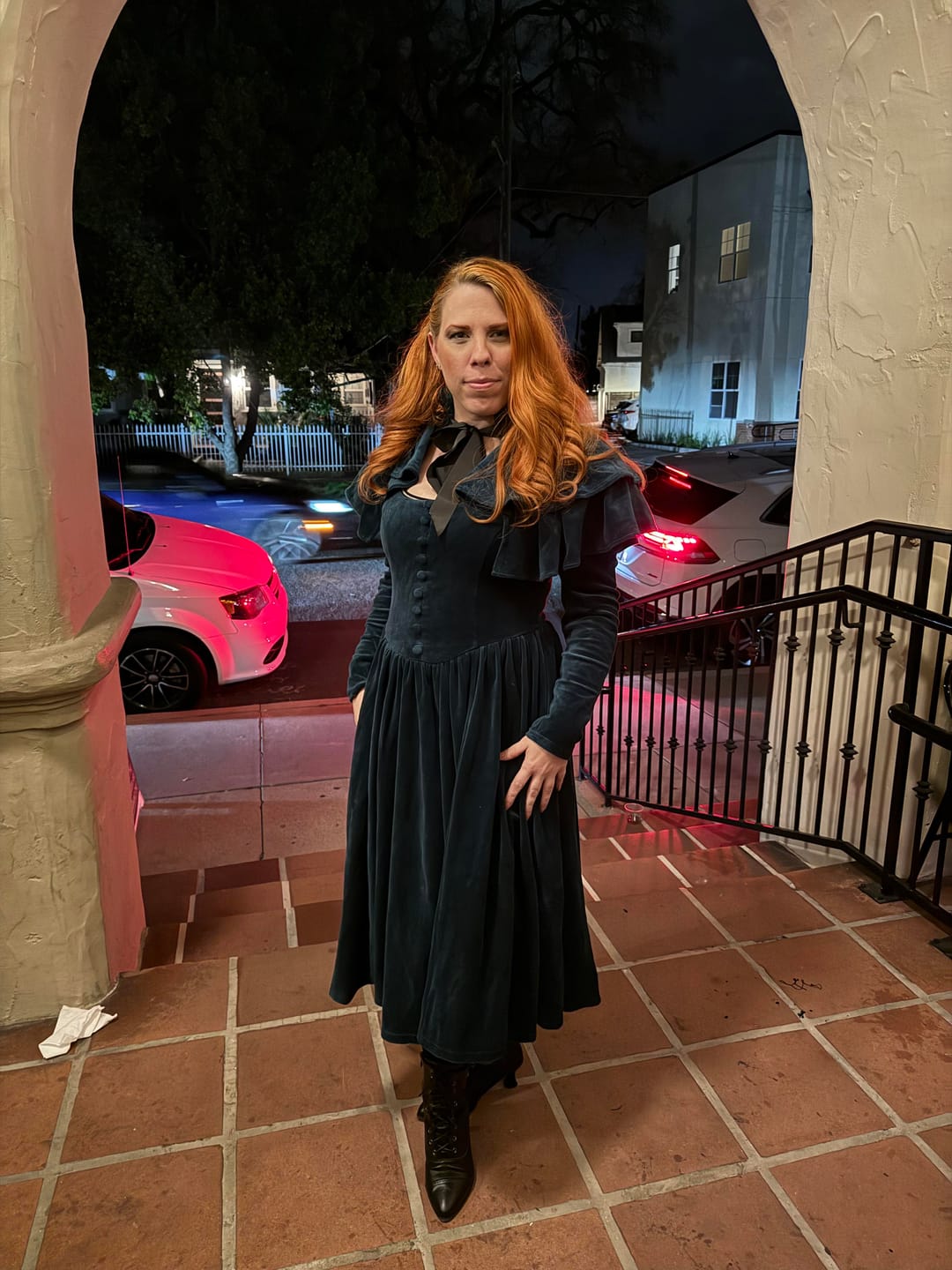 Customer photo review of CRIMSON PEAK™ Lady Lucille Victorian Dress with Capelet in Teal