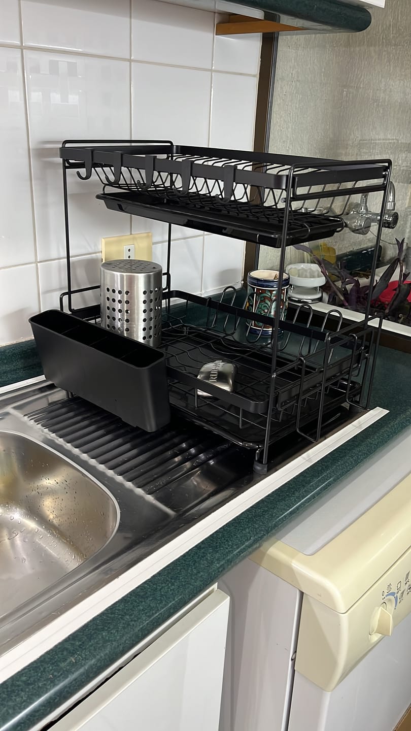 Customer photo review of Secador Escurridor Loza Platos 2 Niveles Organizador Cocina