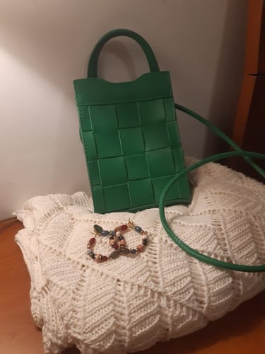 Customer photo review of Olives Woven Phone Bag