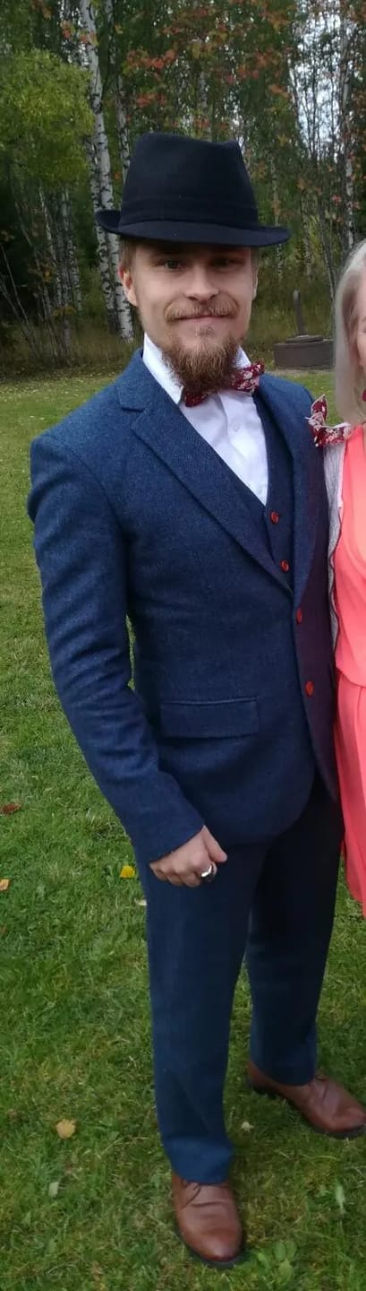 Customer photo review of Blue Estate Herringbone Tweed 3 Piece Suit