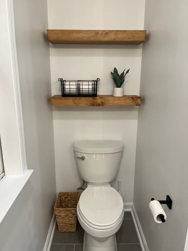 Customer photo review of Modern 3" Thick Floating Shelves