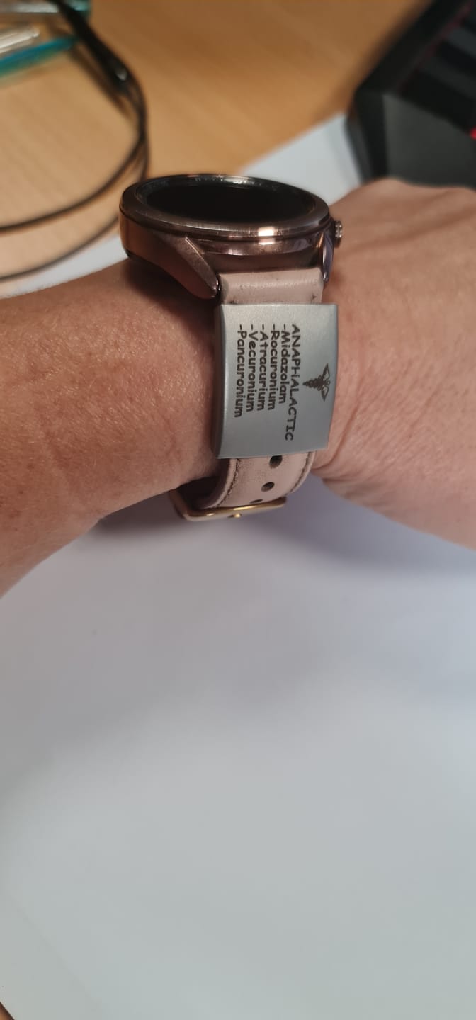 Customer photo review of Personalised ID Tag for Watch Band & Fitness Trackers