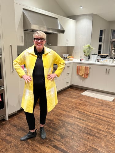 Customer photo review of NATALIE coat Lemon Yellow Plaid