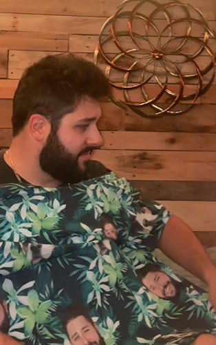 Customer photo review of Custom Face All Over Print Hawaiian Shirt